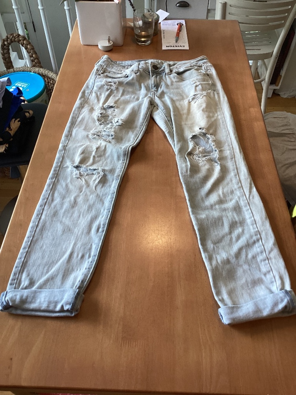 American Eagle Light Denim Jeans with Holes